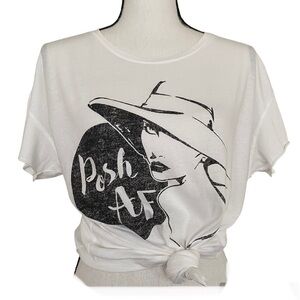 Posh AF Short Sleeve White Custom Tee Size Medium